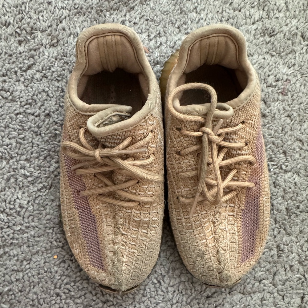 Adidas Beige and Purple Knit Sneakers